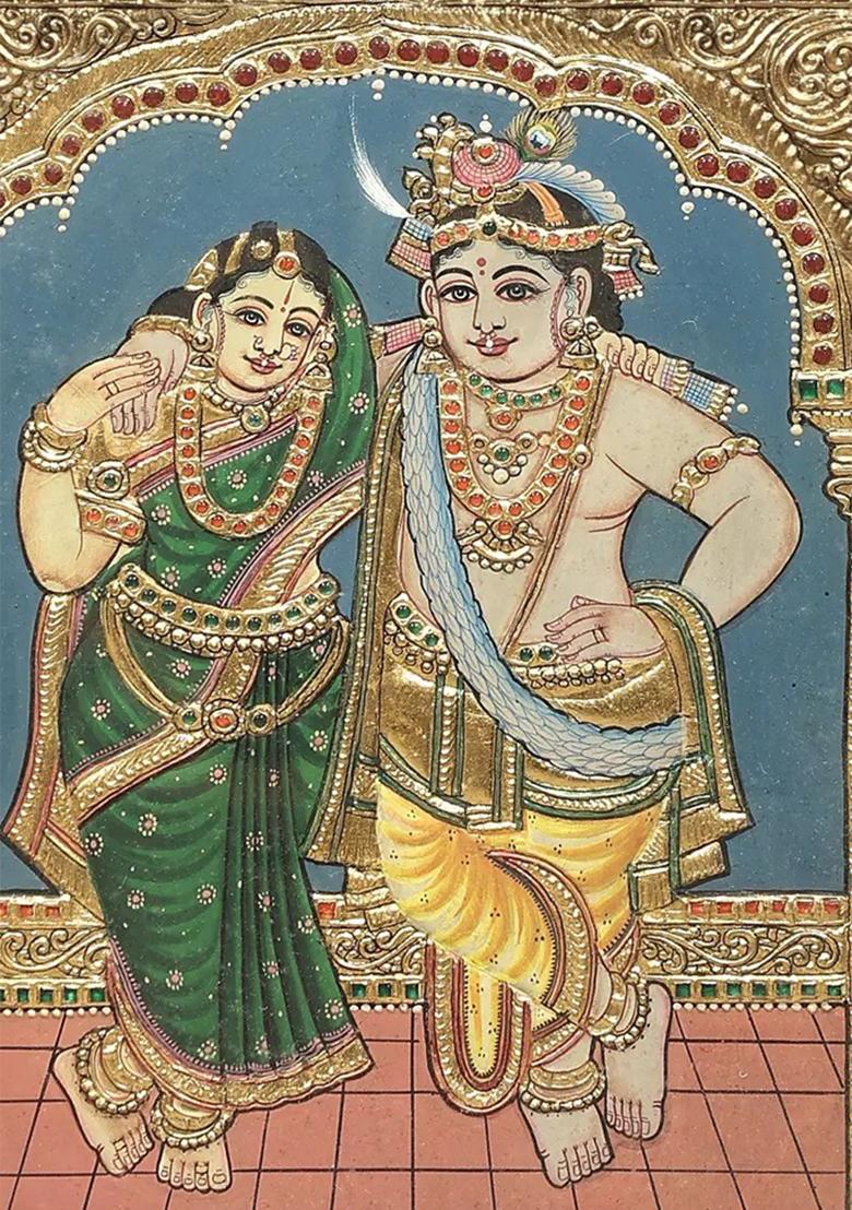 Radha Krishna Tanjore Painting
