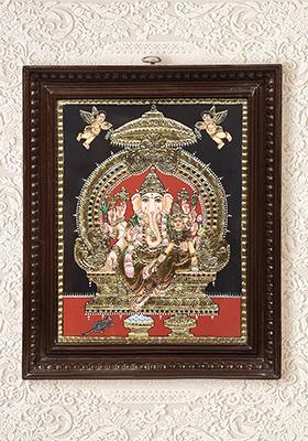 Shakti Ganesha Tanjore Painting