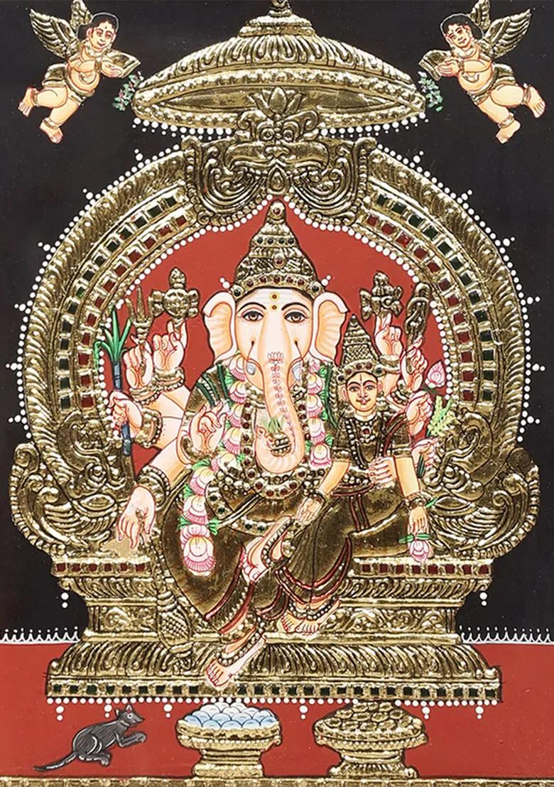 Shakti Ganesha Tanjore Painting
