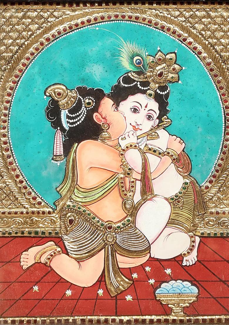 Krishna Balarama Tanjore Painting