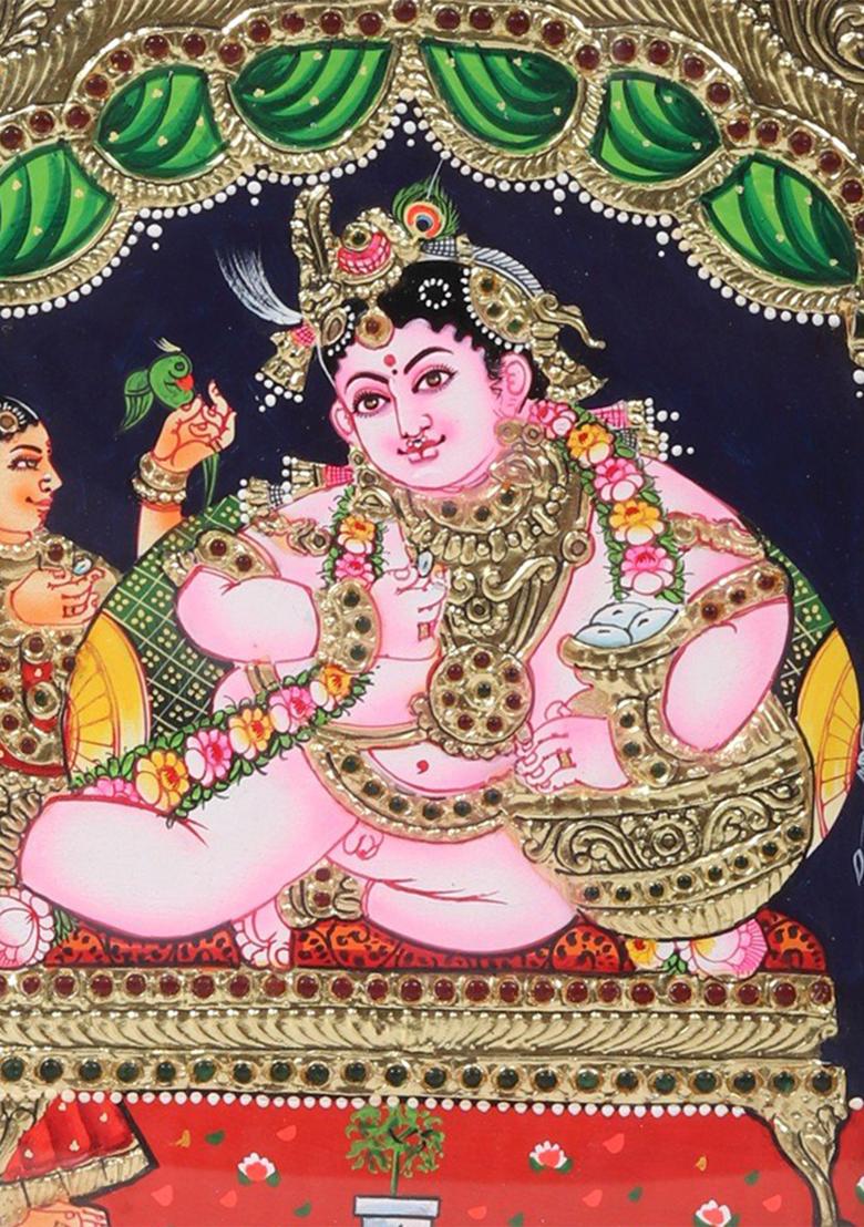 Enchanting Butter Krishna Tanjore Painting