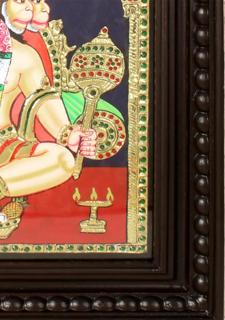 Majestic Panchamukhi Hanuman Tanjore Painting