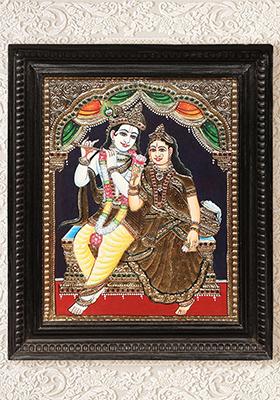 Elegant Radha Krishna Tanjore Painting
