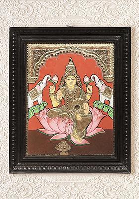 Splendid Devi Gajalakshmi Tanjore Painting