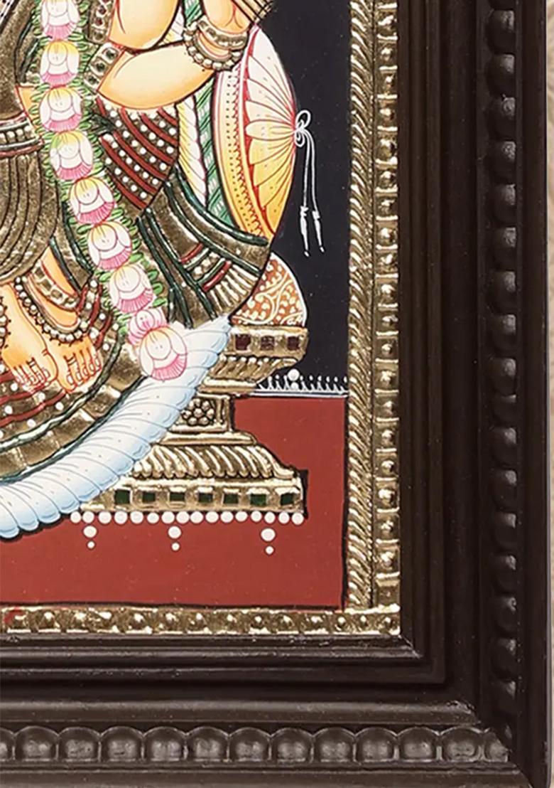 Graceful Devi Saraswati Tanjore Painting