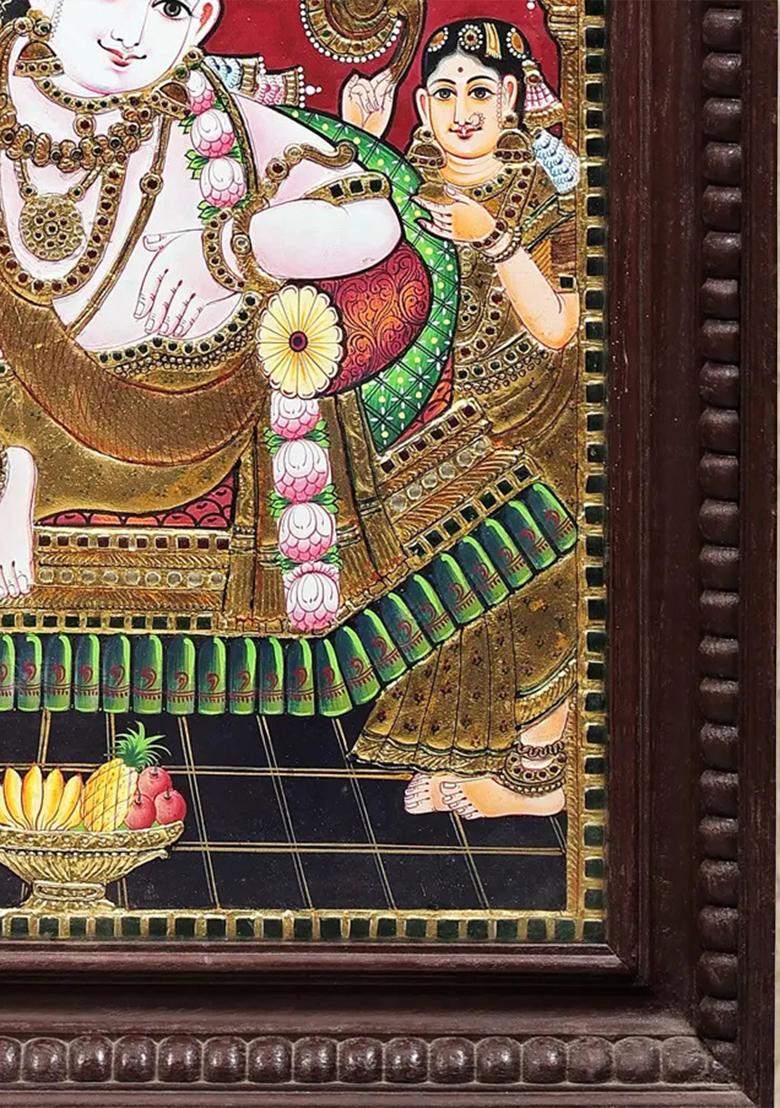Lord Krishna Tanjore Painting 24K Gold