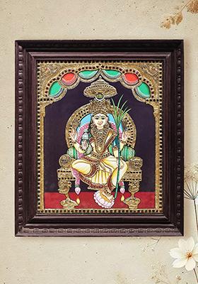 Goddess Rajarajeshwari Tanjore Painting 24K Gold