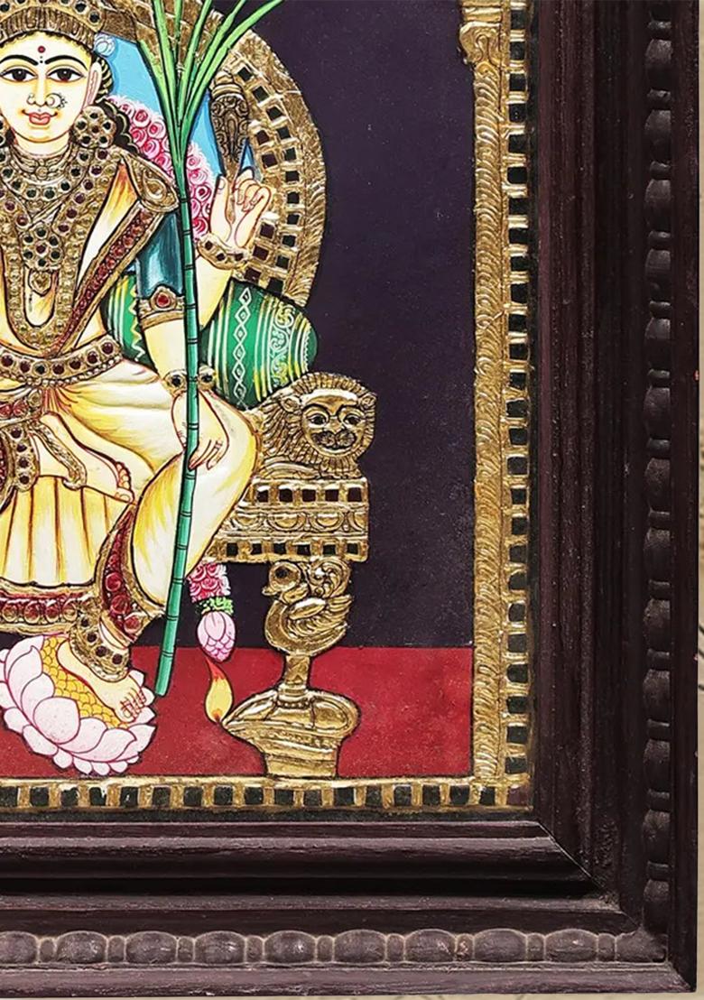 Goddess Rajarajeshwari Tanjore Painting 24K Gold
