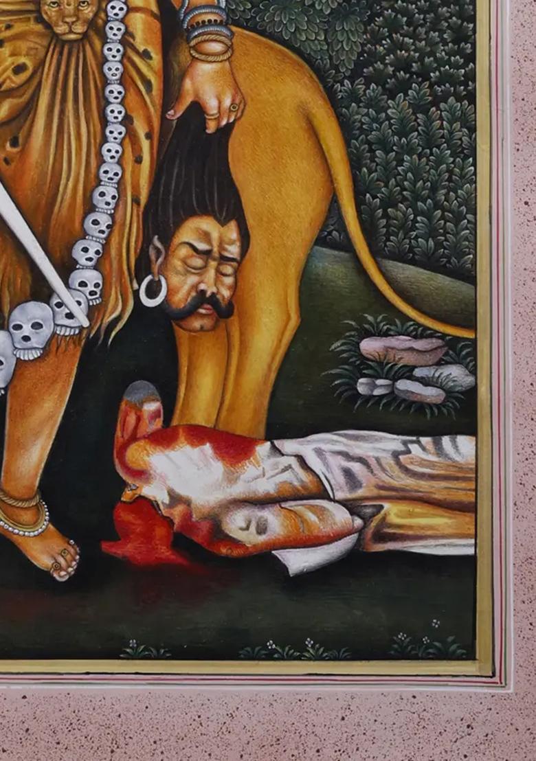 Divine Goddess Parvati Superfine Watercolor Painting on Paper