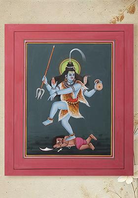 Dancing Shiva Watercolor Painting Nataraja Hindu Art on Paper