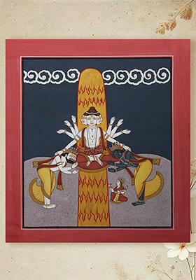 The Curse of Shiva Mystical Watercolor Painting of Lord Shiva