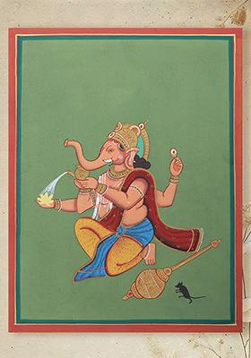 Lord Ganesha Watercolor Painting Divine Hindu Art for Prosperity