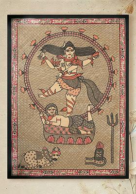 Dancing Lord Shiva Madhubani Painting Divine Nataraja in Traditional Art