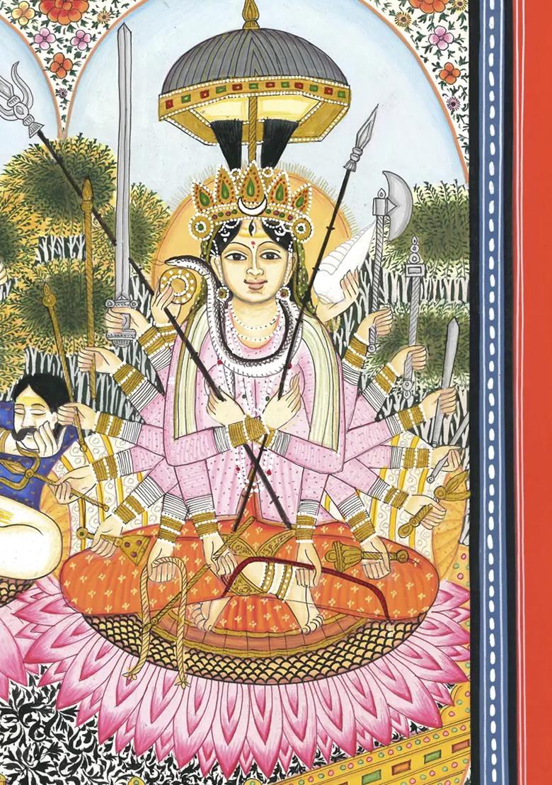 Lord Shiva with Parvati Seated on Lotus Painting