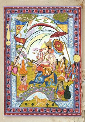 Lord Ganesha Celebrating Festival Painting