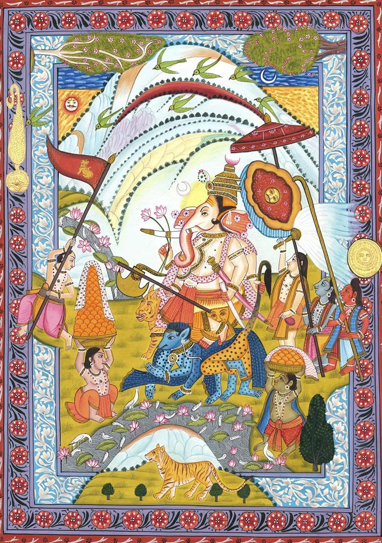 Lord Ganesha Celebrating Festival Painting