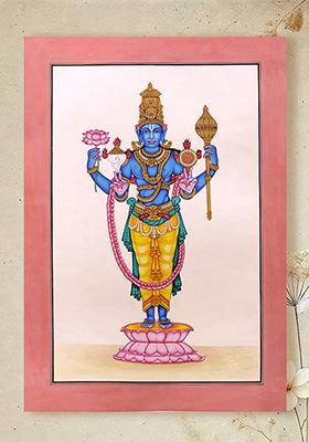 Divine Artwork of the Protector of the Universe Lord Vishnu