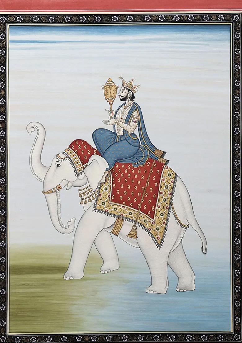 Devraj Indra Painting Divine Artwork of the King of Gods