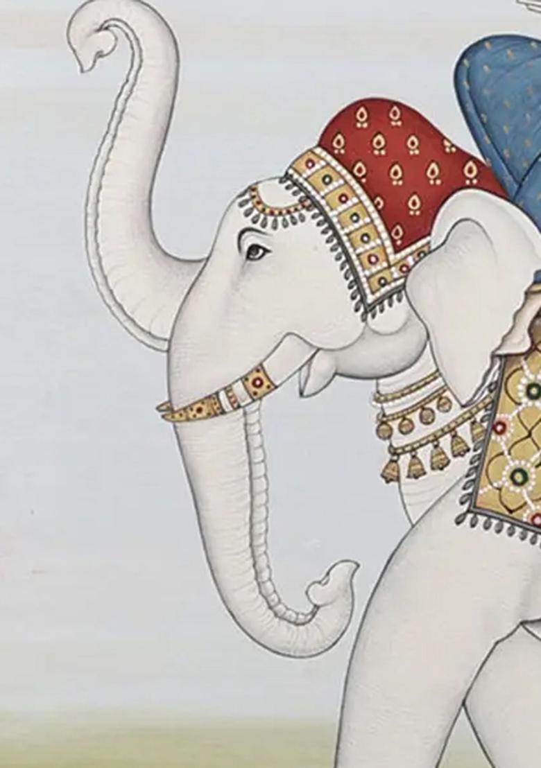 Devraj Indra Painting Divine Artwork of the King of Gods