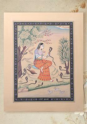 Ragini Asavari Fourth Consort of Raga Megh Traditional Indian Art