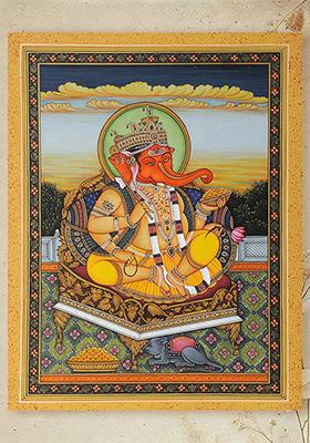 Enthroned Lord Ganesha A Royal Depiction