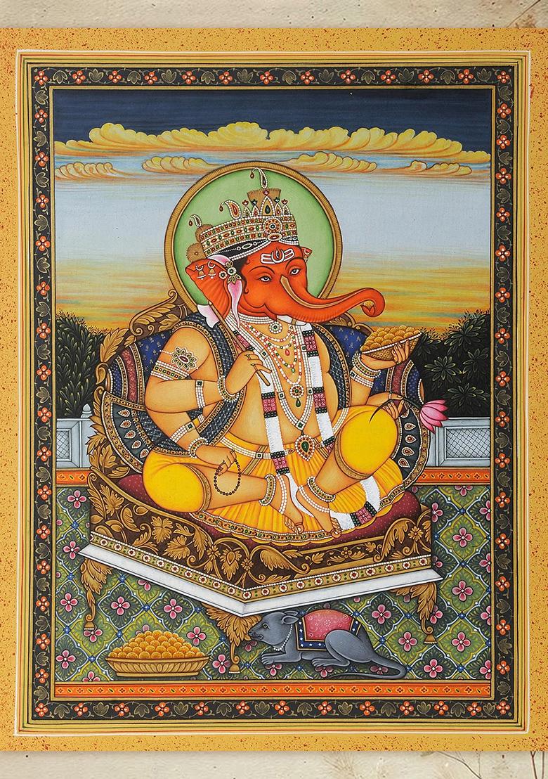 Enthroned Lord Ganesha A Royal Depiction