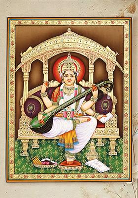 ScarletHaloed Devi Saraswati Goddess of Knowledge