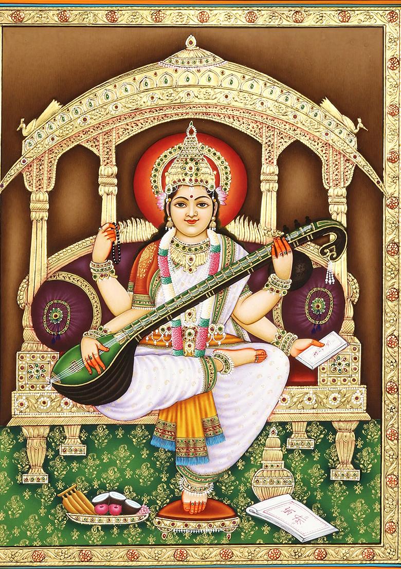 ScarletHaloed Devi Saraswati Goddess of Knowledge