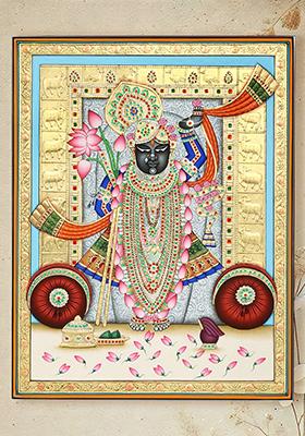 Shrinathji in Super Gold Divine Pichwai Art