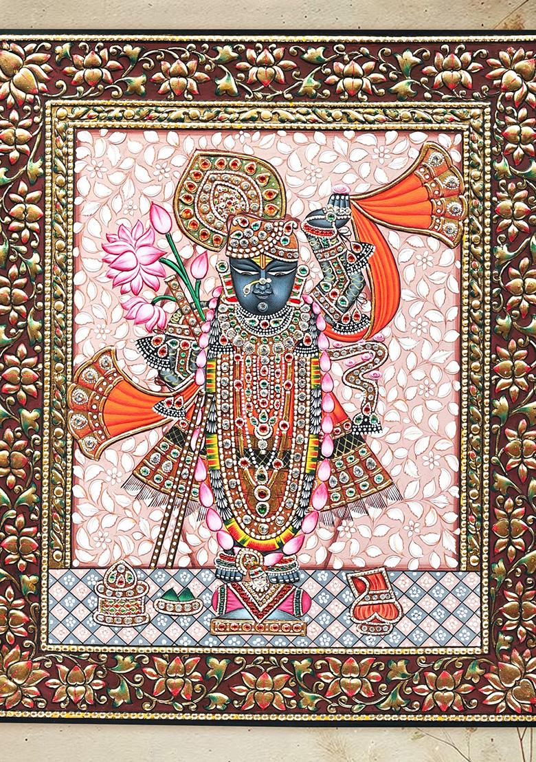Beautifully Dressed Lord Shrinathji Exquisite Pichwai Art