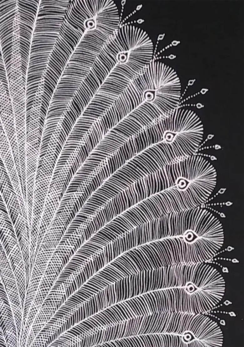 Peacock Warli Painting Graceful Symbol of Beauty and Tradition