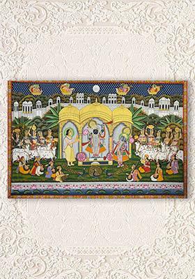 Lord Shrinathji Darshan Traditional Pichwai Painting of Divine Grace