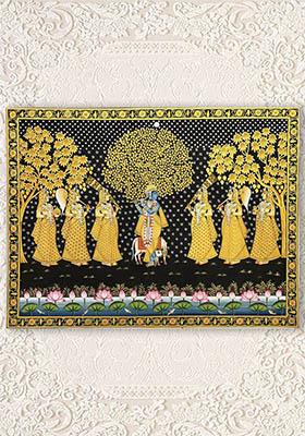 Lord Krishna with Gopis Traditional Pichwai Painting of Divine Love