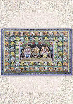 Lord Jagannath Darshan Sacred Patachitra Painting of Jagannath Balabhadra and Subhadra