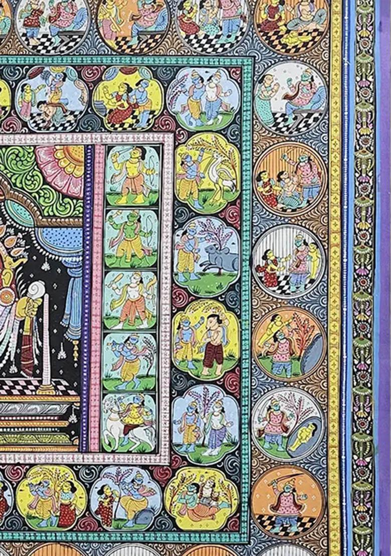 Lord Jagannath Darshan Sacred Patachitra Painting of Jagannath Balabhadra and Subhadra