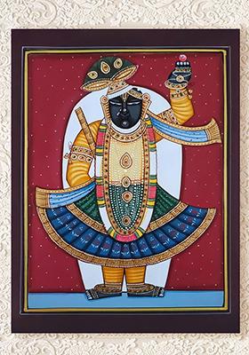 Enchanting Shrinathji Divine Pichwai Painting Captures Spiritual Essence