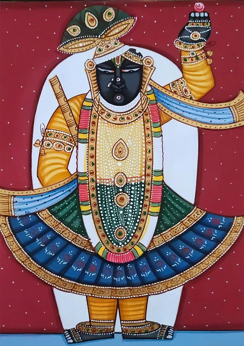 Enchanting Shrinathji Divine Pichwai Painting Captures Spiritual Essence