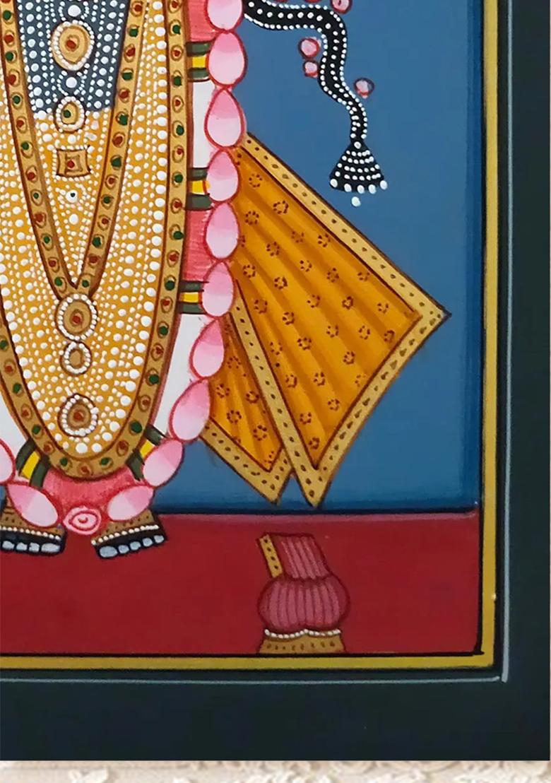 Majestic Standing Shrinathji Exquisite Pichwai Art Celebrates Traditional Indian Culture