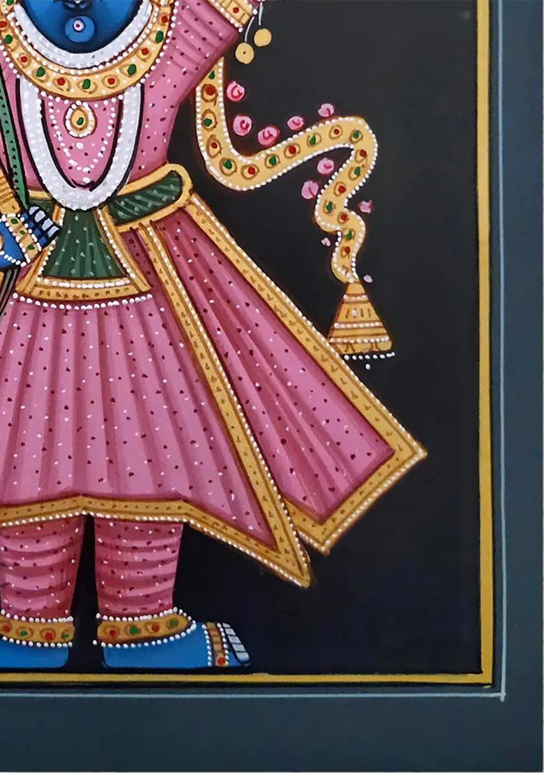 Radiant Gaze Standing Shrinathji with Charming Eyes Pichwai Painting