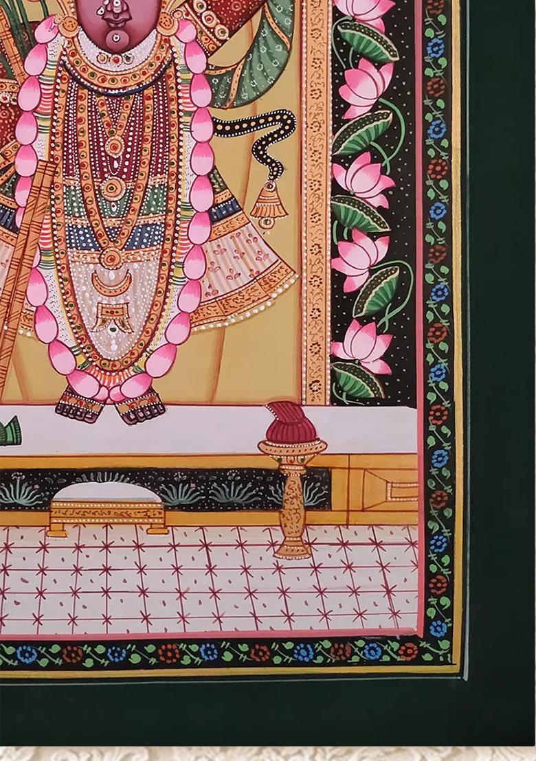 Divine Harmony Kanhaji as Shrinathji in Traditional Pichwai Painting