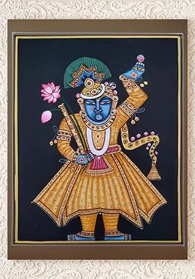 Shrinathji with Beautiful Dress Up Pichwai Painting