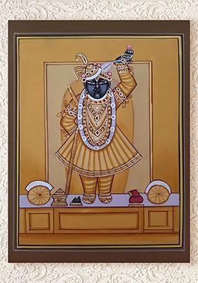 Shrinathji Standing On Asana Pichwai Painting
