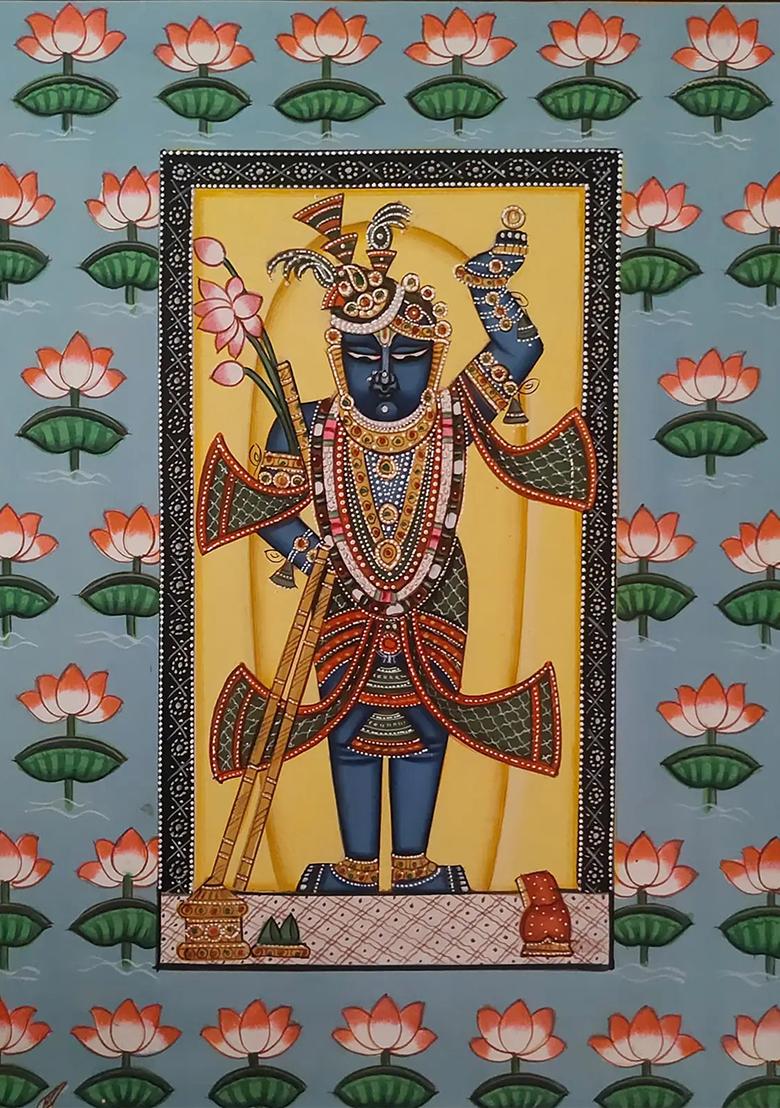 Shrinathji in Kamal Talai Pond Pichwai Painting