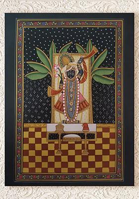 Adorable Lord Krishna as Shrinathji Pichwai Painting