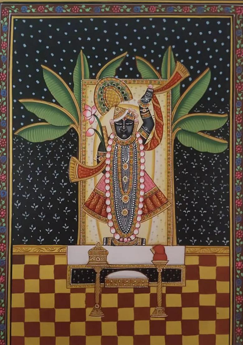 Adorable Lord Krishna as Shrinathji Pichwai Painting