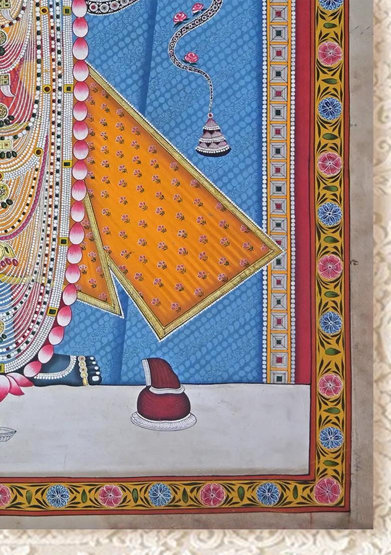 Attractive Shrinathji with Yellow Dress Pichwai Painting
