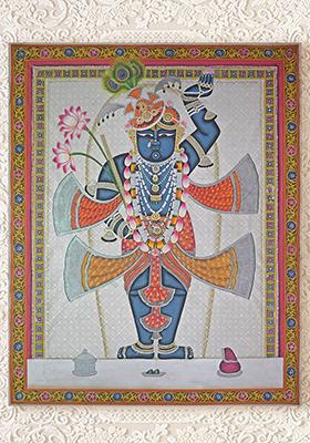Morpankh Dhari Lord Shrinathji Pichwai Painting