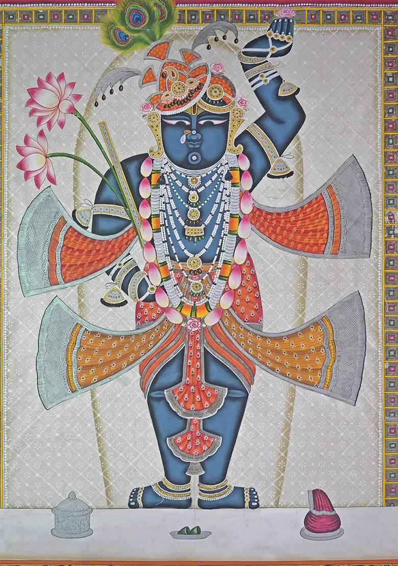 Morpankh Dhari Lord Shrinathji Pichwai Painting