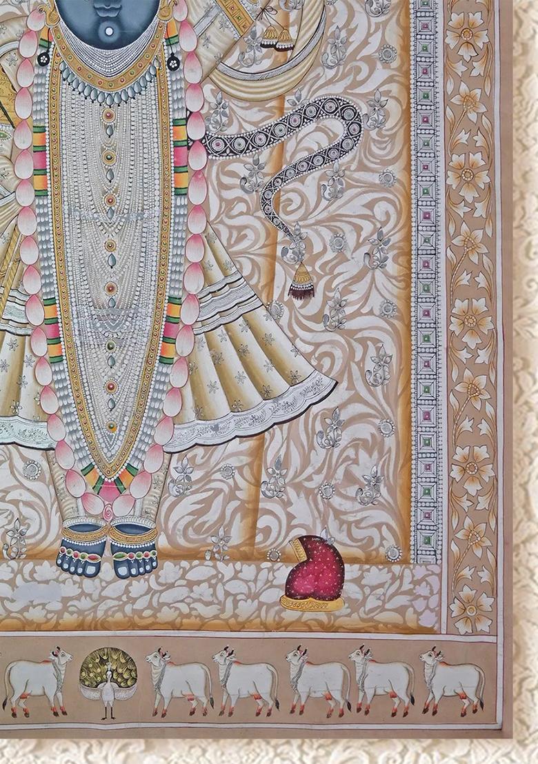 Shrinathji With Hold Lotus Pichwai Painting