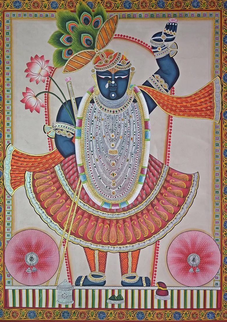 Shrinathji in Standing Posture Pichwai Painting